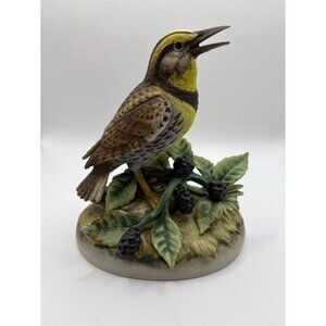 Vintage Andrea by Sadek Meadowlark Bird Figurine with Blackberries